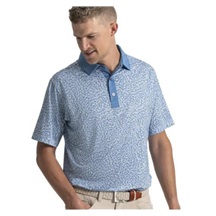FootJoy Condensed Camo Print Lisle  Herren Poloshirt, white/chambray/coastal blue