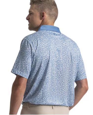 FootJoy Condensed Camo Print Lisle  Herren Poloshirt, white/chambray/coastal blue