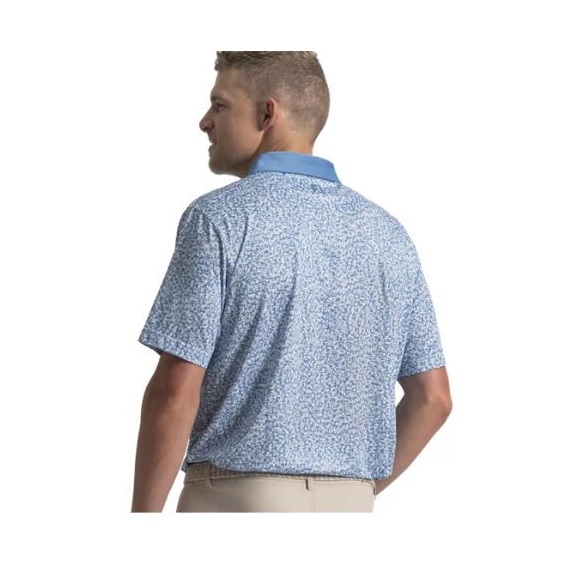 FootJoy Condensed Camo Print Lisle  Herren Poloshirt, white/chambray/coastal blue