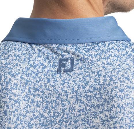 FootJoy Condensed Camo Print Lisle  Herren Poloshirt, white/chambray/coastal blue