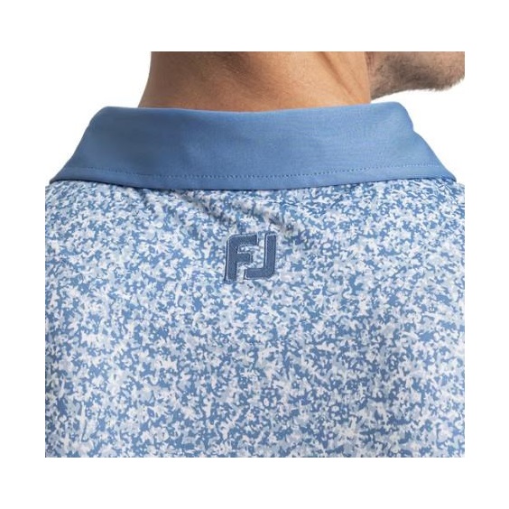 FootJoy Condensed Camo Print Lisle  Herren Poloshirt, white/chambray/coastal blue