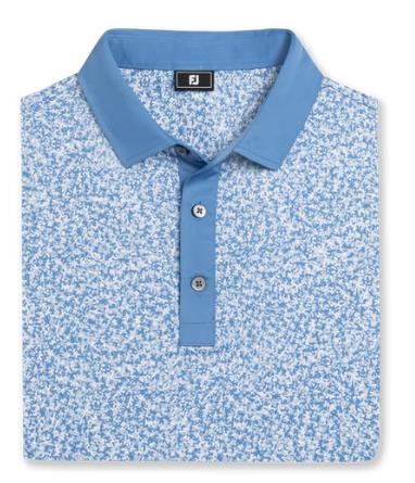 FootJoy Condensed Camo Print Lisle  Herren Poloshirt, white/chambray/coastal blue