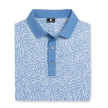 FootJoy Condensed Camo Print Lisle  Herren Poloshirt, white/chambray/coastal blue