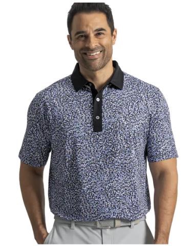 FootJoy Condensed Camo Print Lisle Herren Poloshirt, white/vivid violet/black