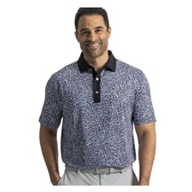 FootJoy Condensed Camo Print Lisle Herren Poloshirt, white/vivid violet/black