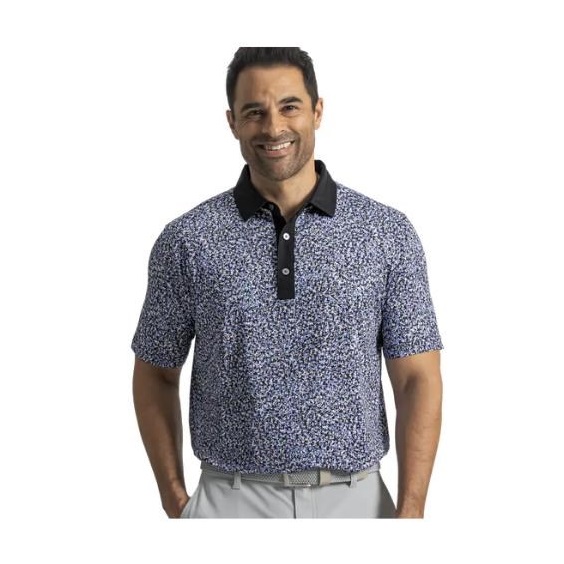 FootJoy Condensed Camo Print Lisle Herren Poloshirt, white/vivid violet/black
