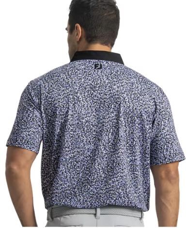 FootJoy Condensed Camo Print Lisle Herren Poloshirt, white/vivid violet/black