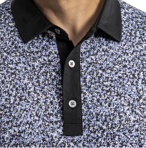 FootJoy Condensed Camo Print Lisle Herren Poloshirt, white/vivid violet/black