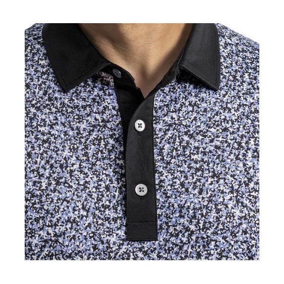 FootJoy Condensed Camo Print Lisle Herren Poloshirt, white/vivid violet/black