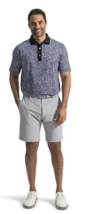 FootJoy Condensed Camo Print Lisle Herren Poloshirt, white/vivid violet/black