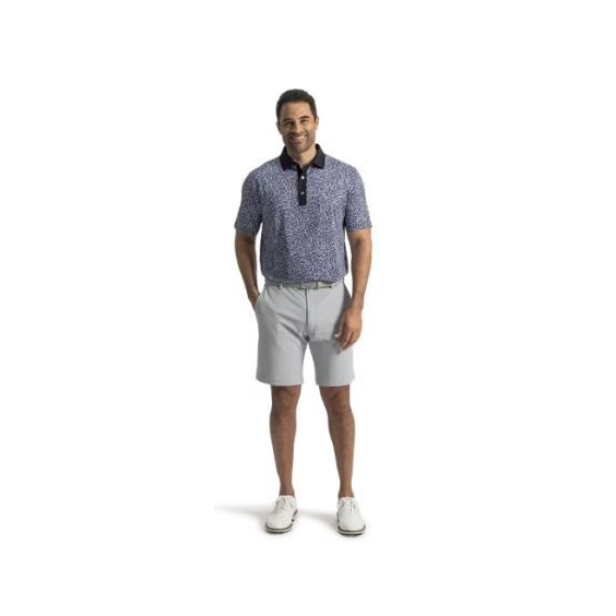 FootJoy Condensed Camo Print Lisle Herren Poloshirt, white/vivid violet/black