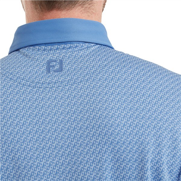 FootJoy Star Geo Jacquard Herren Poloshirt, coastal blue