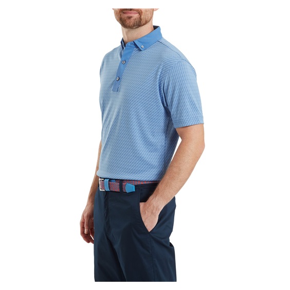 FootJoy Star Geo Jacquard Herren Poloshirt, coastal blue