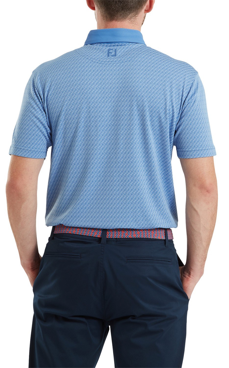 FootJoy Star Geo Jacquard Herren Poloshirt, coastal blue