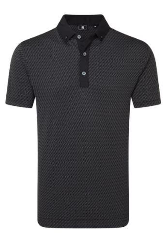 FootJoy Star Geo Jacquard Herren Poloshirt, schwarz