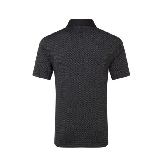 FootJoy Star Geo Jacquard Herren Poloshirt, schwarz