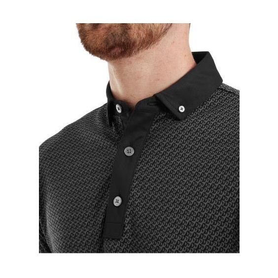 FootJoy Star Geo Jacquard Herren Poloshirt, schwarz
