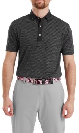 FootJoy Star Geo Jacquard Herren Poloshirt, schwarz