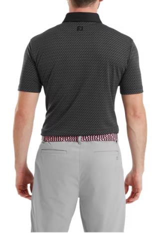 FootJoy Star Geo Jacquard Herren Poloshirt, schwarz