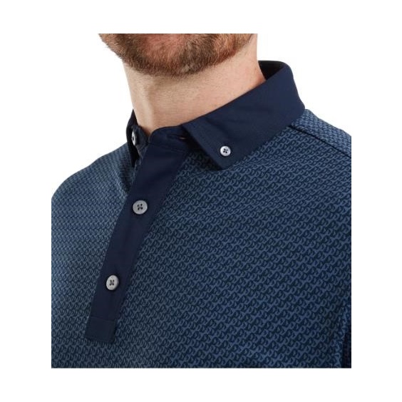 FootJoy Star Geo Jacquard Herren Poloshirt, dunkelblau