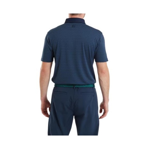 FootJoy Star Geo Jacquard Herren Poloshirt, dunkelblau