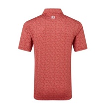 FootJoy Wingtip Floral Lisle Herren Poloshirt, nantucket red/white