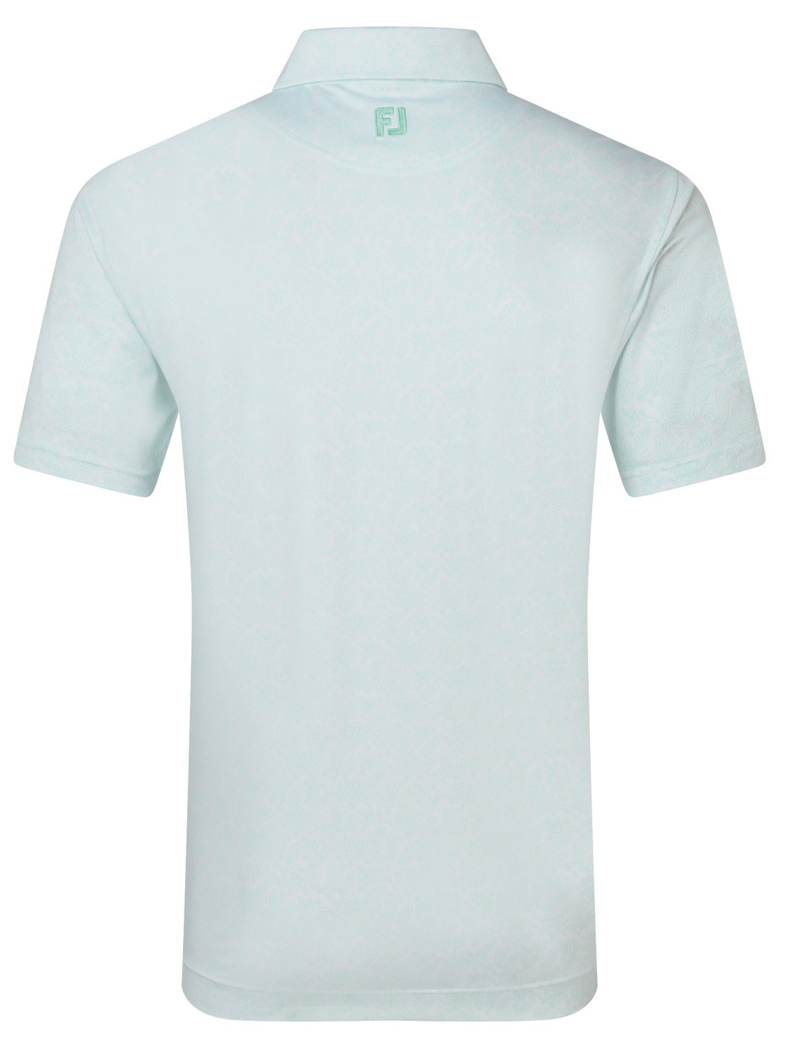 FootJoy Wingtip Floral Lisle Herren Poloshirt, white/sea glass