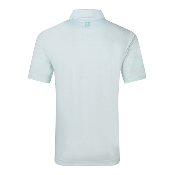 FootJoy Wingtip Floral Lisle Herren Poloshirt, white/sea glass