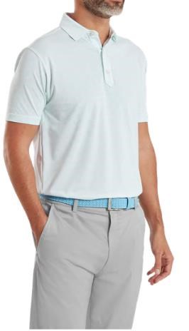 FootJoy Wingtip Floral Lisle Herren Poloshirt, white/sea glass