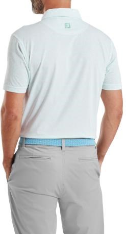 FootJoy Wingtip Floral Lisle Herren Poloshirt, white/sea glass