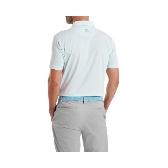 FootJoy Wingtip Floral Lisle Herren Poloshirt, white/sea glass