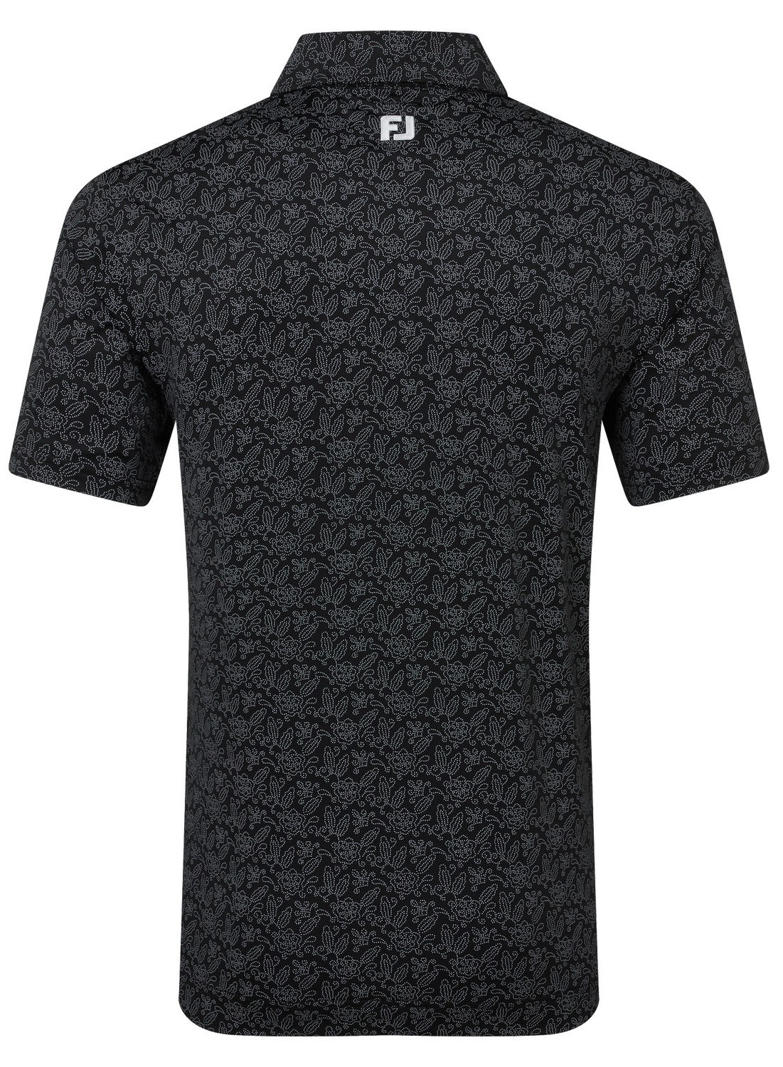 FootJoy Wingtip Floral Lisle Harren Poloshirt, schwarz