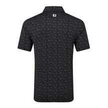 FootJoy Wingtip Floral Lisle Harren Poloshirt, schwarz