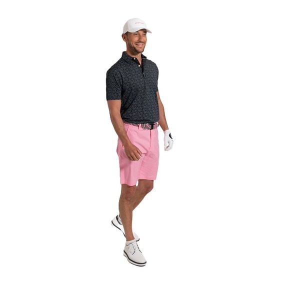 FootJoy Wingtip Floral Lisle Harren Poloshirt, schwarz