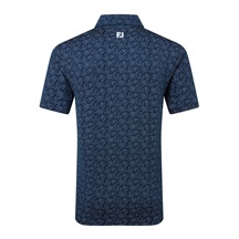 FootJoy Wingtip Floral Lisle Herren Poloshirt, dunkelblau