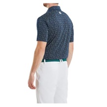 FootJoy Wingtip Floral Lisle Herren Poloshirt, dunkelblau