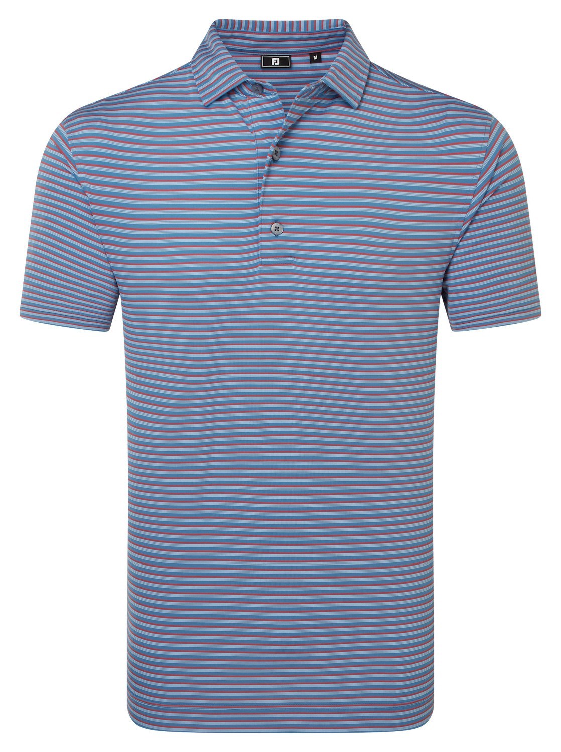 FootJoy Shadow Stripe Lisle Herren Poloshirt, coastal blue