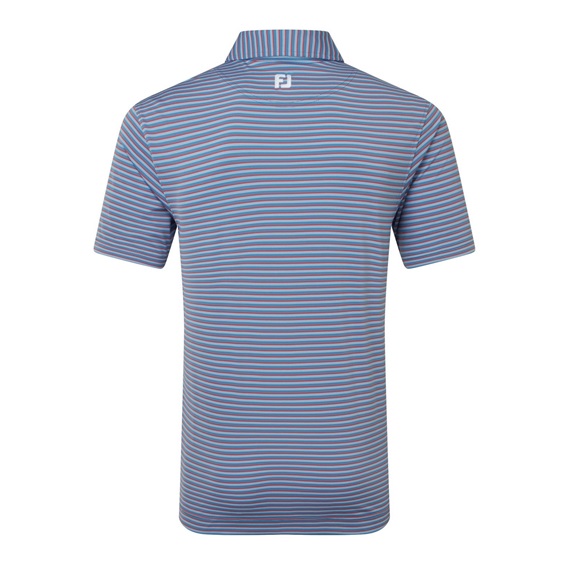 FootJoy Shadow Stripe Lisle Herren Poloshirt, coastal blue