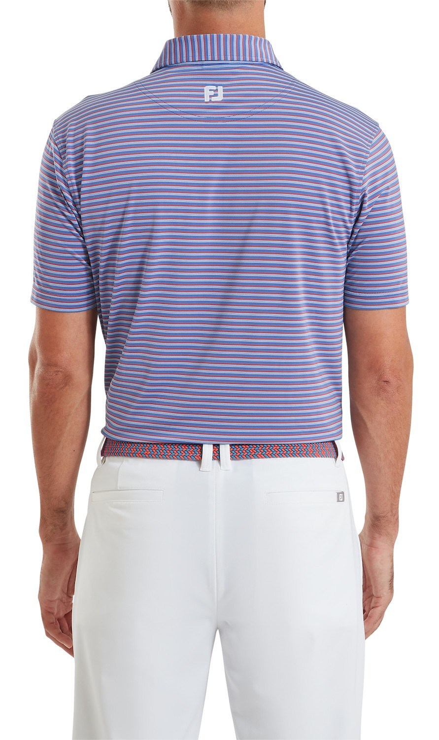 FootJoy Shadow Stripe Lisle Herren Poloshirt, coastal blue