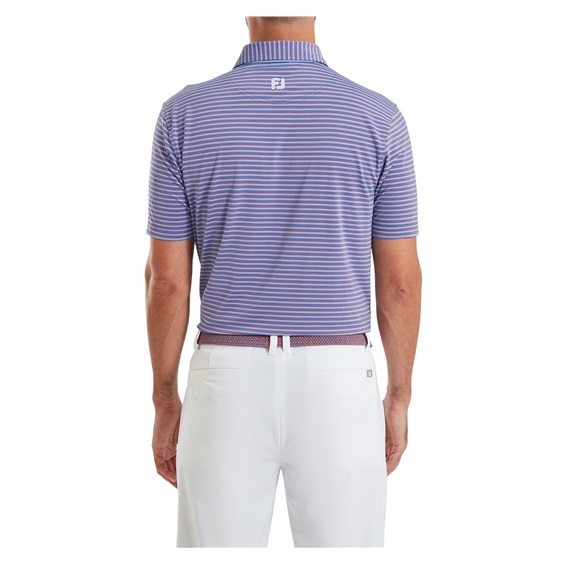 FootJoy Shadow Stripe Lisle Herren Poloshirt, coastal blue