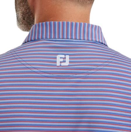 FootJoy Shadow Stripe Lisle Herren Poloshirt, coastal blue