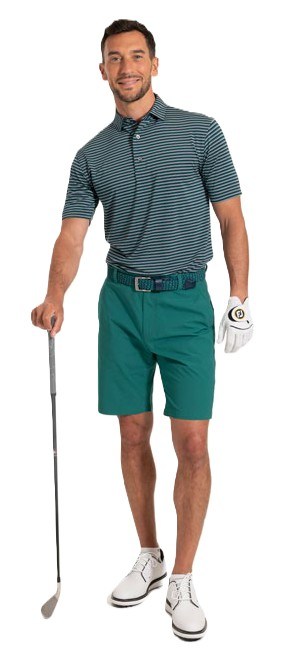 FootJoy Shadow Stripe Lisle Herren Poloshirt, dunkelblau
