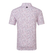 FootJoy Watercolour Floral Print Pique Herren Poloshirt, rosa/weiss pop/schwarz