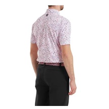 FootJoy Watercolour Floral Print Pique Herren Poloshirt, rosa/weiss pop/schwarz