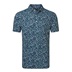 FootJoy Watercolour Floral Print Pique Herren Poloshirt, navy/sunshine/field green