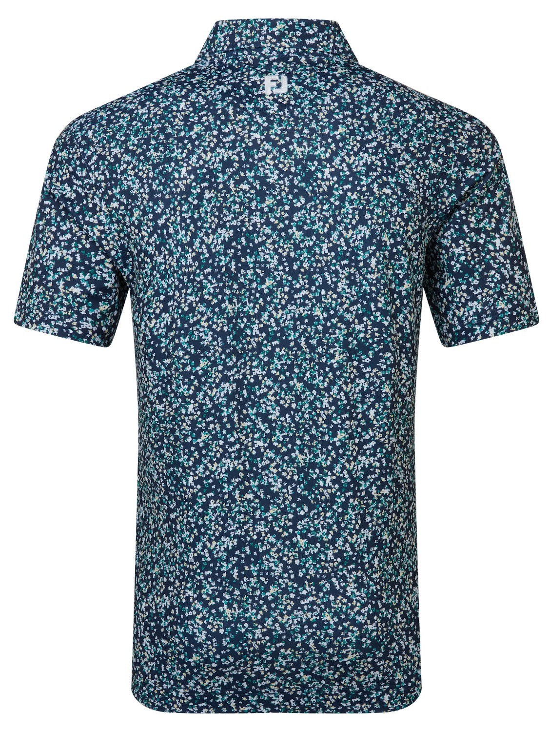 FootJoy Watercolour Floral Print Pique Herren Poloshirt, navy/sunshine/field green