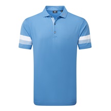 FootJoy Sleeve Stripe Pique Herren Poloshirt, coastal blau/chambray/weiss