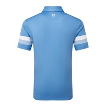 FootJoy Sleeve Stripe Pique Herren Poloshirt, coastal blau/chambray/weiss