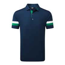FootJoy Sleeve Stripe Pique Herren Poloshirt, navy/field green/white