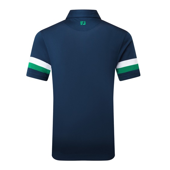 FootJoy Sleeve Stripe Pique Herren Poloshirt, navy/field green/white